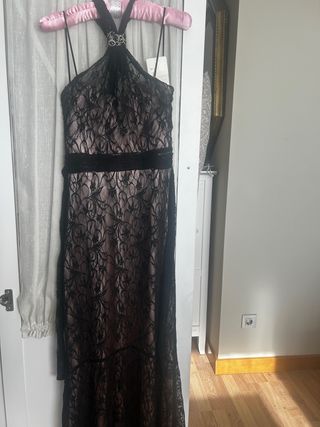 Vestido fiesta encaje negro