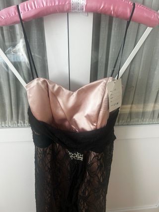 Vestido fiesta encaje negro