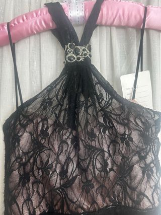 Vestido fiesta encaje negro