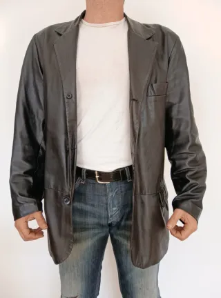 Americana de piel Bikers XXL. Medidas indicadas