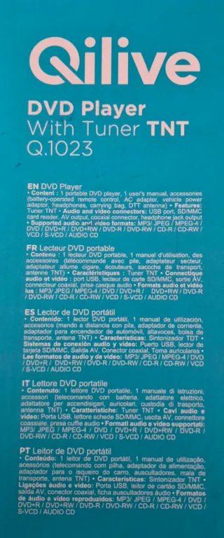 Reproductor DVD Qilive con TDT Q.1023