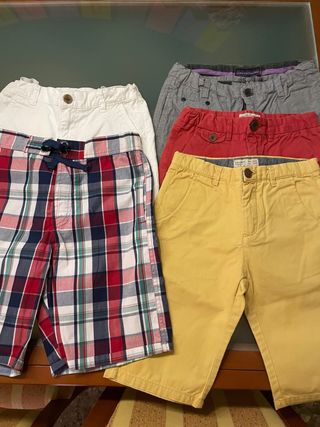 5 Pantalones Cortos Niños 8-9 Años