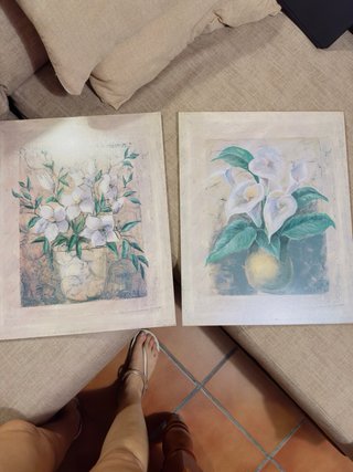 Set de 2 cuadros decorativos florales