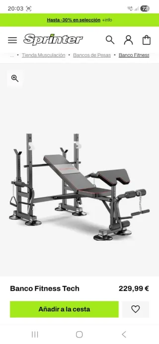 Banco de pesas multifunción plegable.