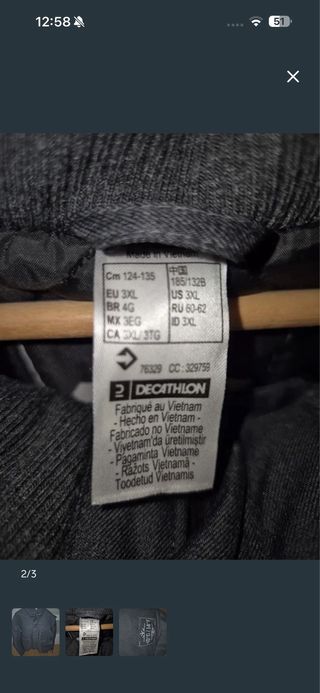 Abrigo Quechua Gris Talla XXXL