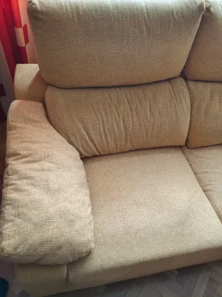 Sofá de 2 plazas tela beige 160x90