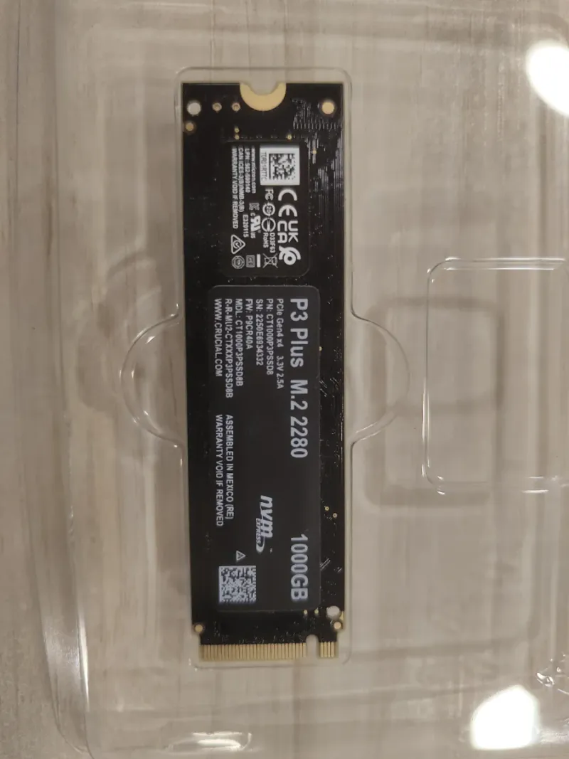 SSD Crucial P3 Plus 1TB NVMe M.2 afbeelding 4