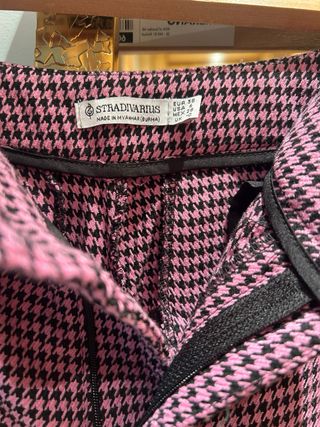 Pantalón de vestir cuadros mujer