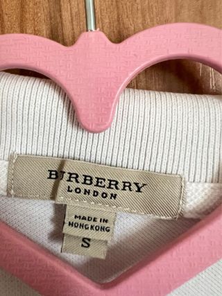 Polo Burberry London Blanco Clásico Piqué