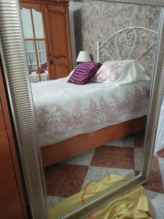 Espejo Ikea grande gris plata