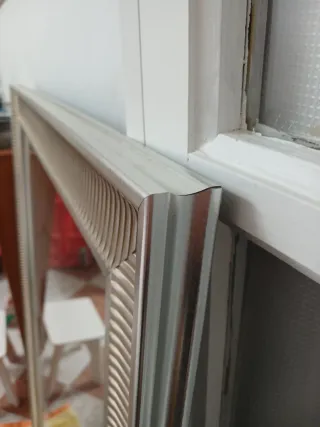 Espejo Ikea grande gris plata