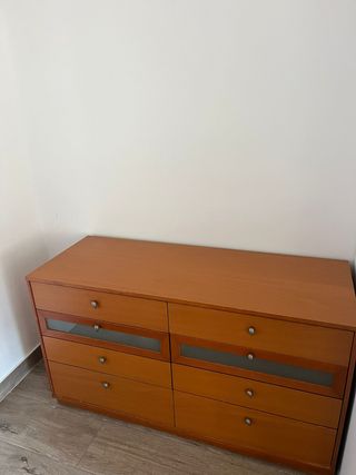 Cómoda 6 cajones madera cerezo
