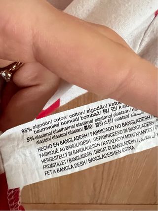 Camiseta Zara Rayas Rojas y Blancas Crop Top