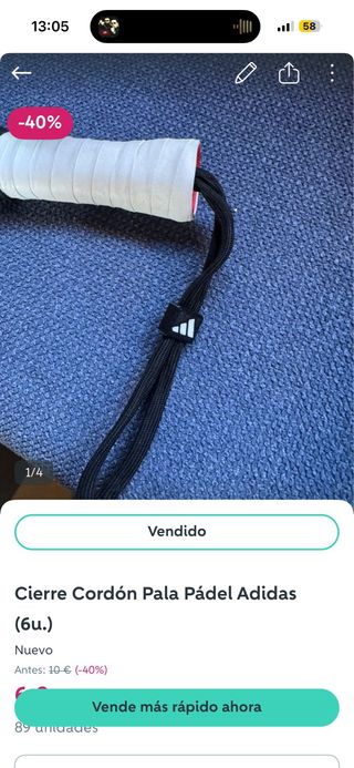 Cierres Adidas para Pala Pádel (6u.)