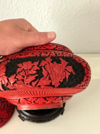 Cuenco Chino Cinabrio con Tapa