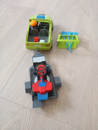 Playmobil Jardinero con Cortacésped y Coche