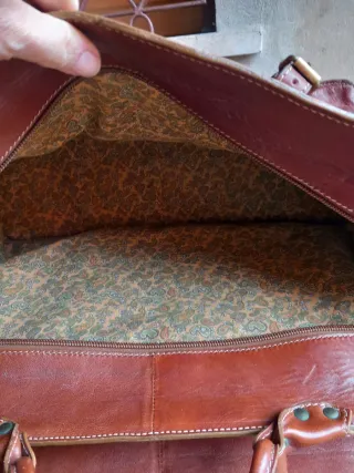 Borsone vintage in pelle marrone