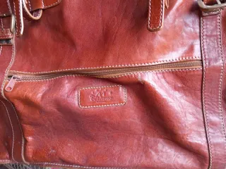 Borsone vintage in pelle marrone