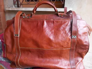 Borsone vintage in pelle marrone