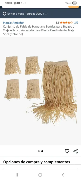 Disfraz Hawaiano 5 Piezas ( no incluye collar)