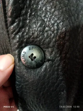 Americana Piel Hombre Redskins Negra