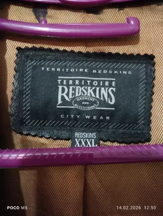 Americana Piel Hombre Redskins Negra