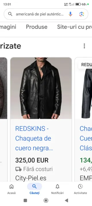 Americana Piel Hombre Redskins Negra