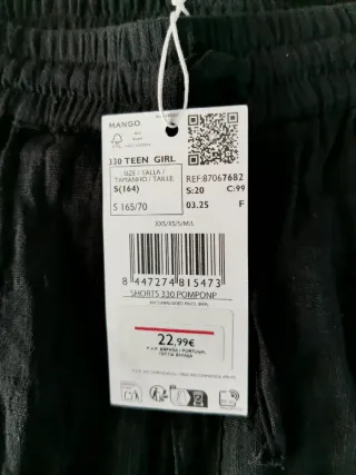 Shorts negros Mango Talla M