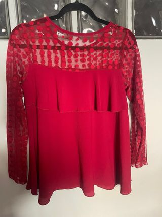 Camisa roja con lunares T.U.