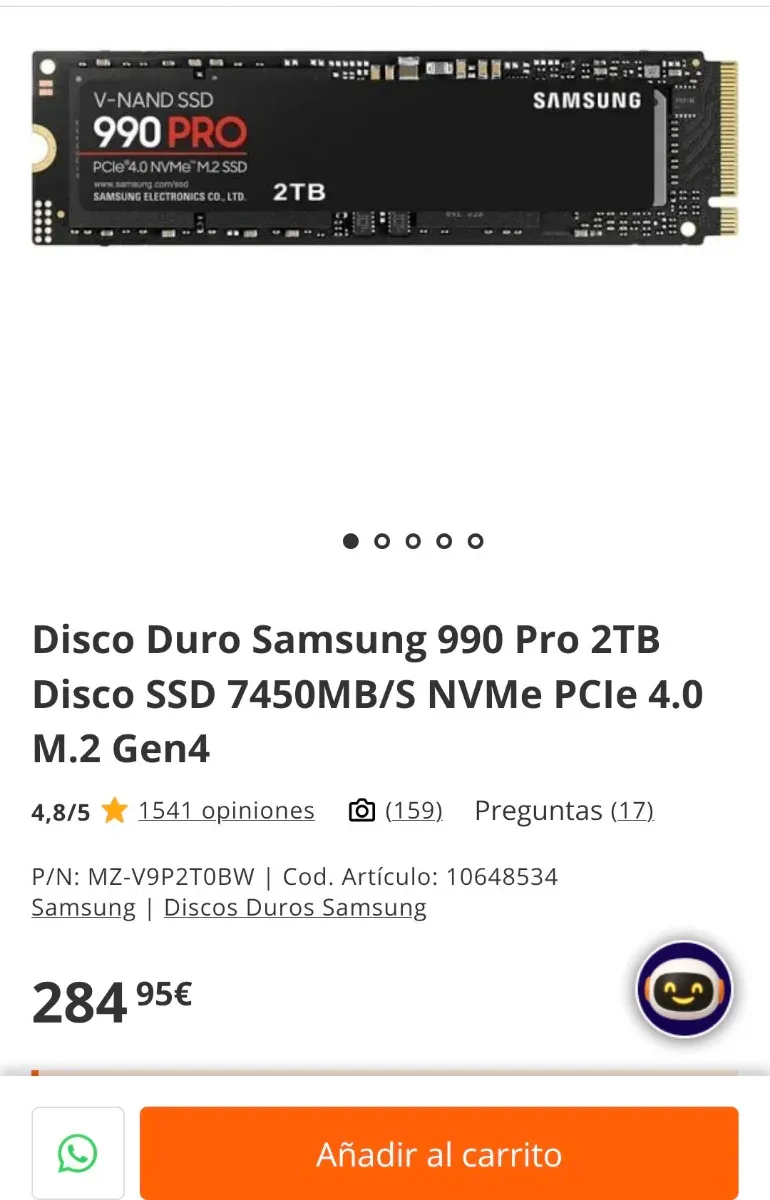 Samsung 990 PRO 2TB SSD NVMe M.2 afbeelding 4