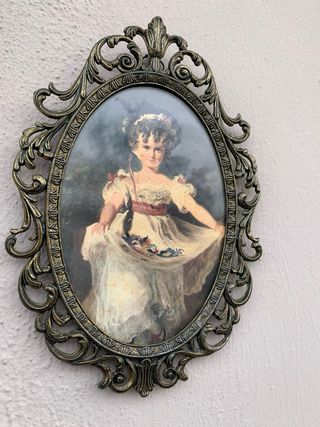 Quadretto antico cornice ottone