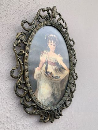 Quadretto antico cornice ottone