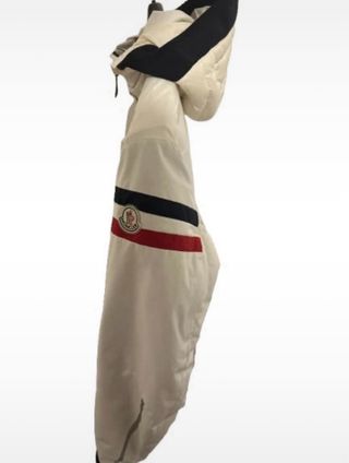 Giacca sci Moncler beige con cappuccio