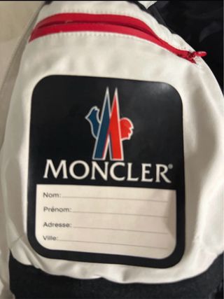 Giacca sci Moncler beige con cappuccio