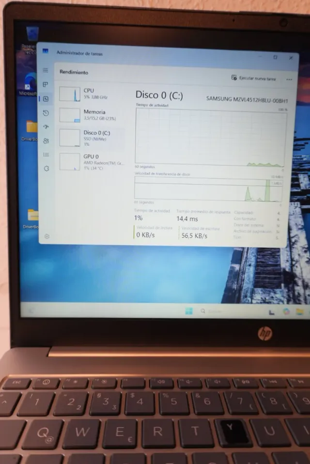 Ordenador Portátil HP Ryzen 7520U 16Gb  DDR5 512GB