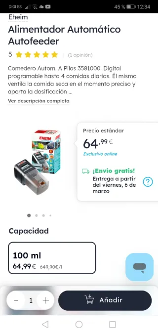 EHEIM 3581 Alimentador Automático Acuario