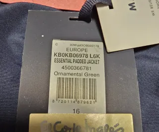 Plumífero verde Tommy Hilfiger, 16 años, nuevo