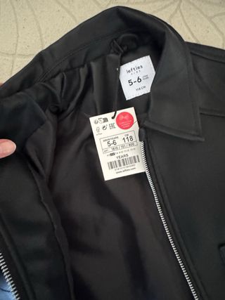 Chaqueta niña polipiel negra Lefties T. 5-6