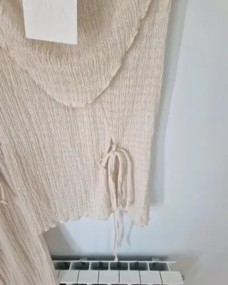 Conjunto pantalón y top Zara beige