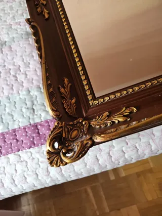 Espejo antiguo madera dorado