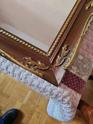 Espejo antiguo madera dorado