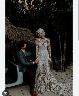 Vestido de Novia Rue de Seine Beige/Blanco