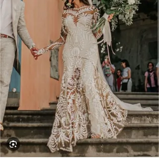 Vestido de Novia Rue de Seine Beige/Blanco