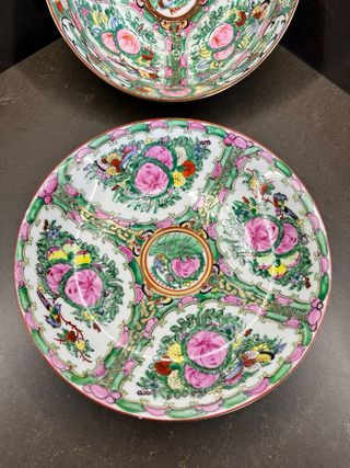 CUENCO + PLATO GRANDES PORCELANA CHINA MACAO