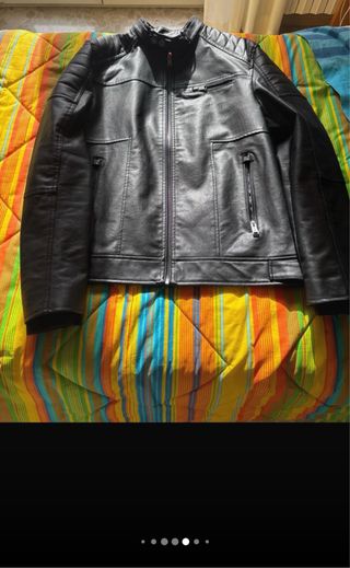 Giubbotto Guess Pelle Nero Taglia S