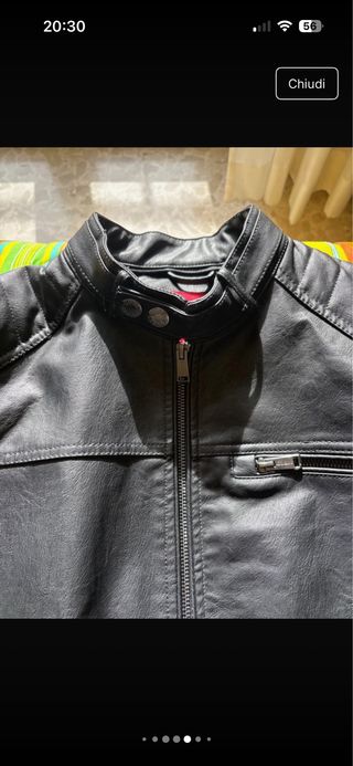 Giubbotto Guess Pelle Nero Taglia S