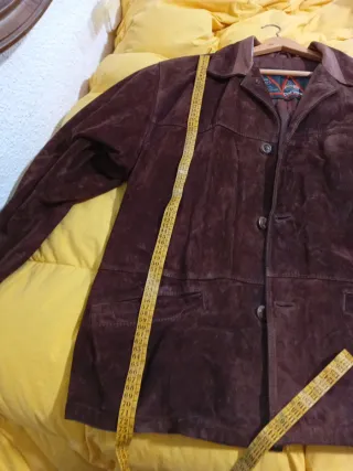 Chaqueta de piel marrón para hombre