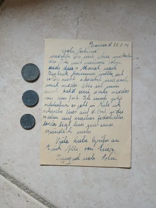 Monete Terzo Reich con Postkarte Regime Nazista