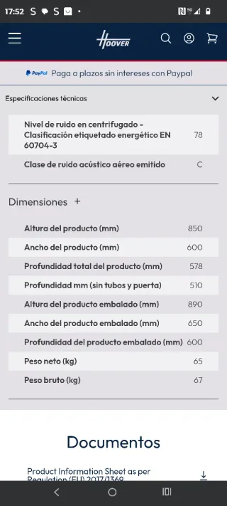 Lavadora Hoover H-WASH 350 10kg