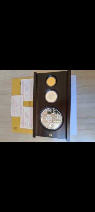 Moneda oro y plata primer aniversario euro 2003